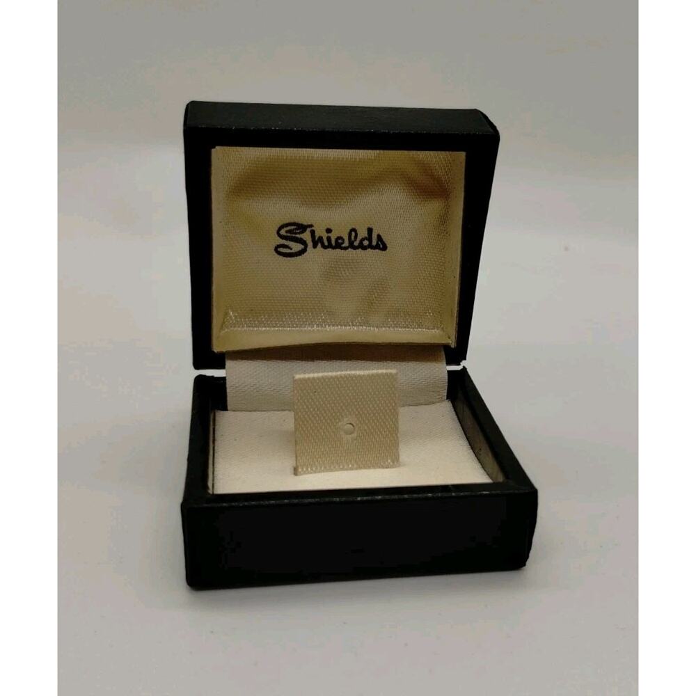 Small Shields Pin/Brooch Presentation Box - Faux Black Leather